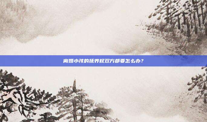 离婚小孩的抚养权双方都要怎么办？