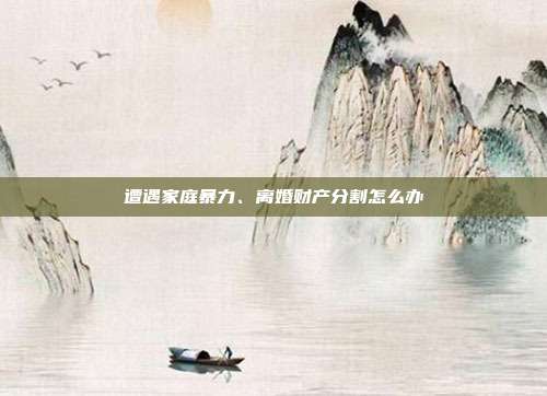 遭遇家庭暴力、离婚财产分割怎么办