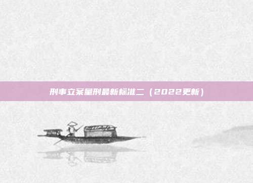刑事立案量刑最新标准二(2022更新)