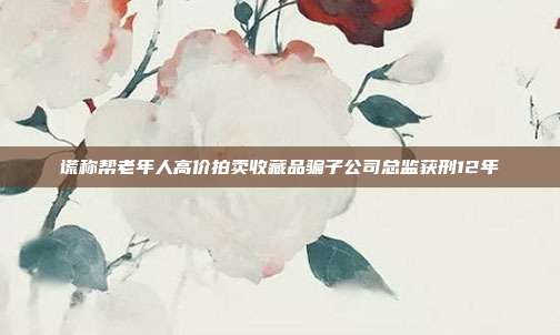 谎称帮老年人高价拍卖收藏品骗子公司总监获刑12年