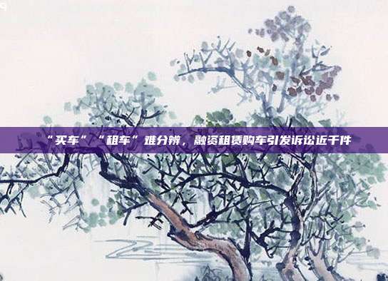 “买车”“租车”难分辨，融资租赁购车引发诉讼近千件